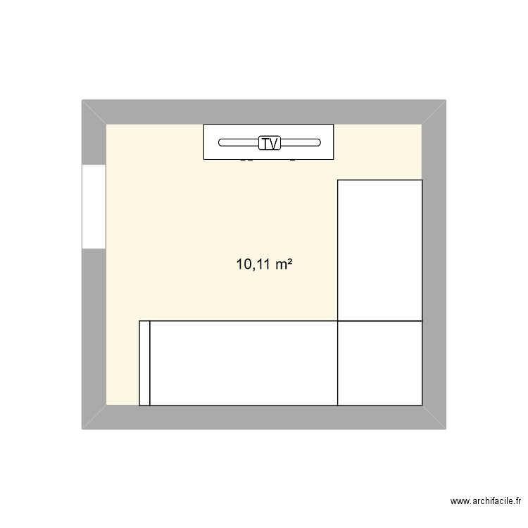 chambre. Plan de 1 pièce et 10 m2