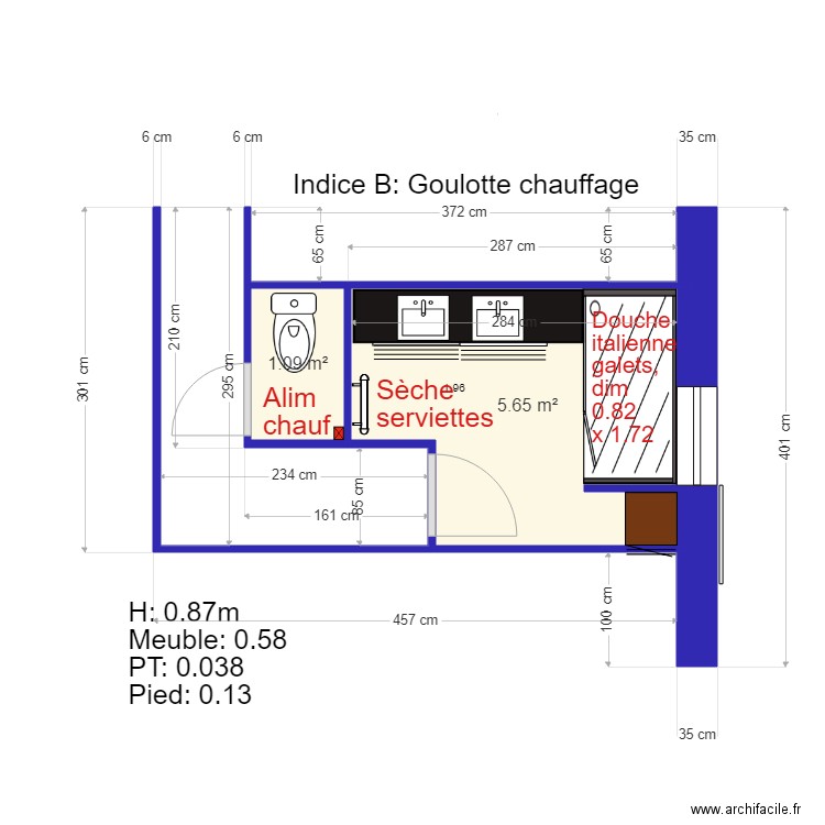 NIEUL Salle de bains Consultation Indice B. Plan de 0 pièce et 0 m2