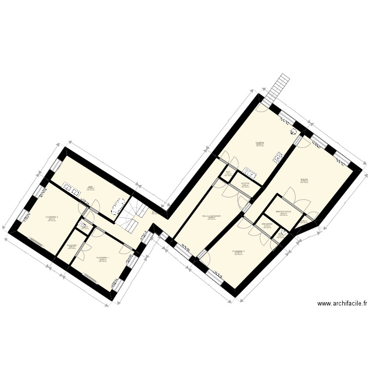 FROIDEVAUX3. Plan de 16 pièces et 197 m2