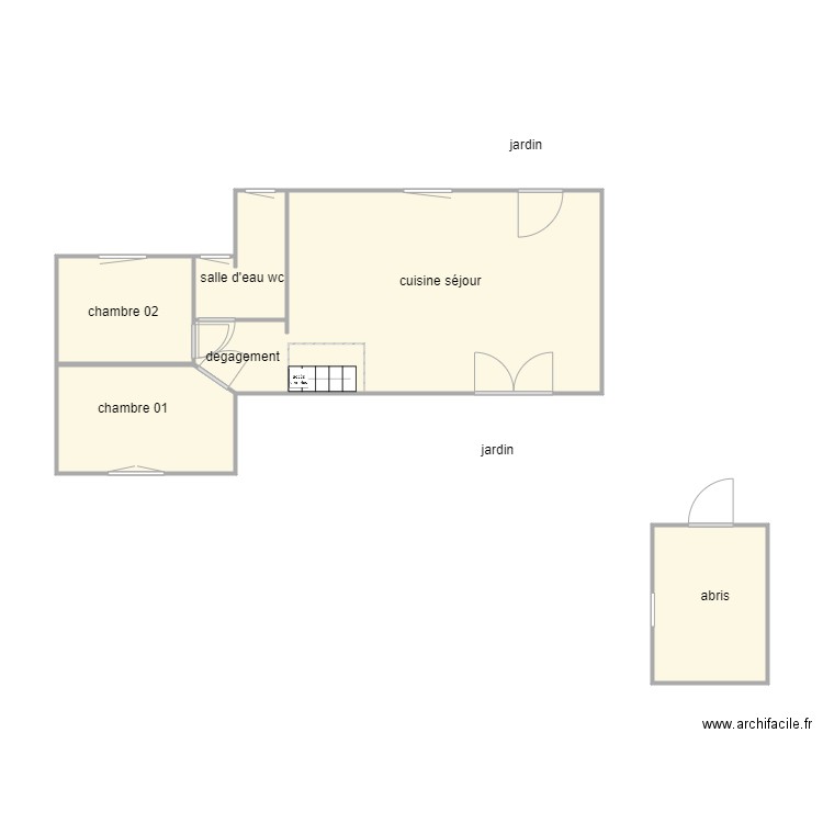 perdriau am. Plan de 6 pièces et 40 m2