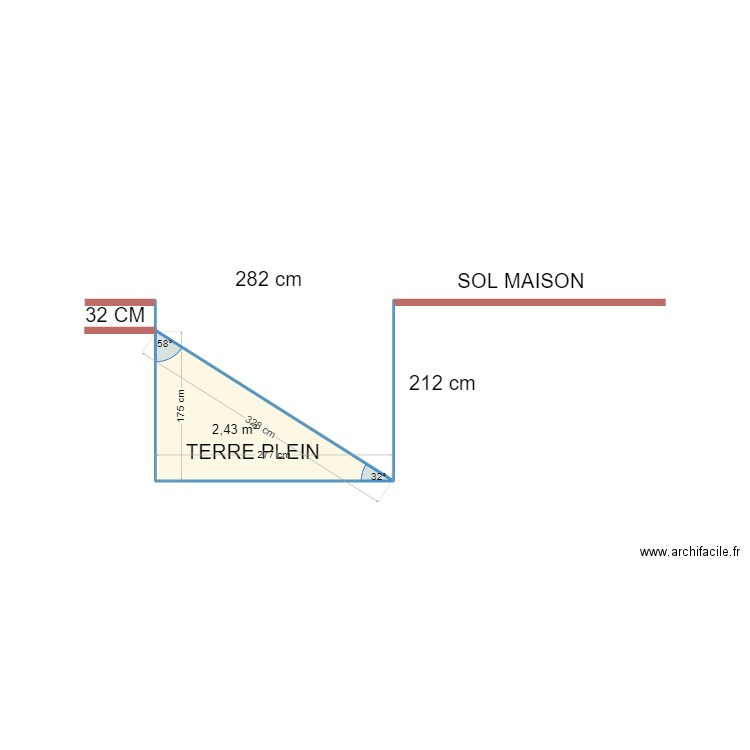 ESCALIER CAVE RENACOURT. Plan de 1 pièce et 2 m2