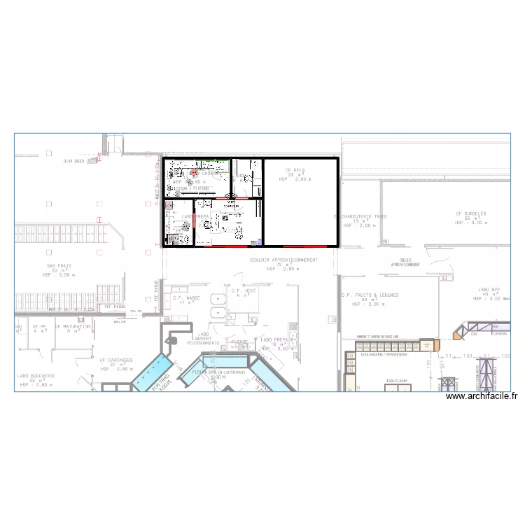 BLETTERANS LABO TRAITEUR. Plan de 