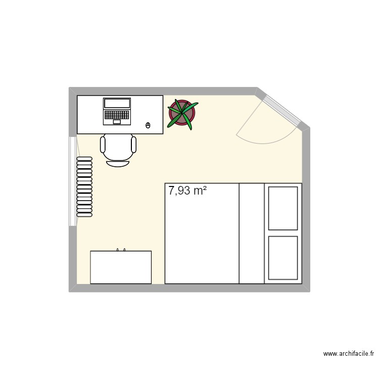 hangar1. Plan de 1 pièce et 8 m2