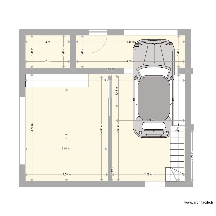 grange guip 4. Plan de 3 pièces et 43 m2