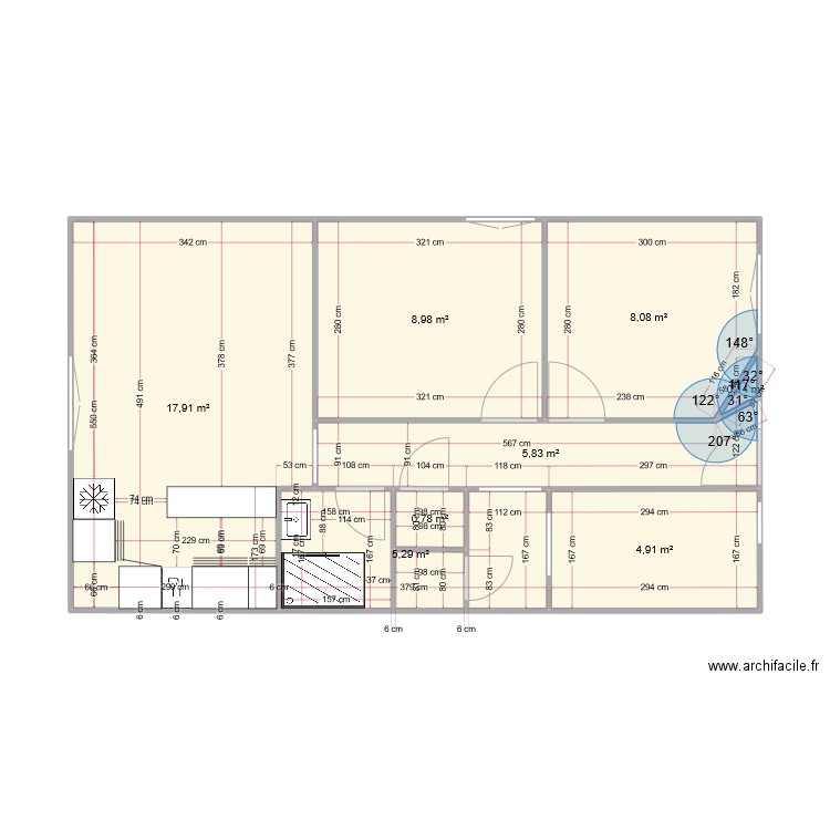 ANNEXE cuisine1. Plan de 8 pièces et 52 m2