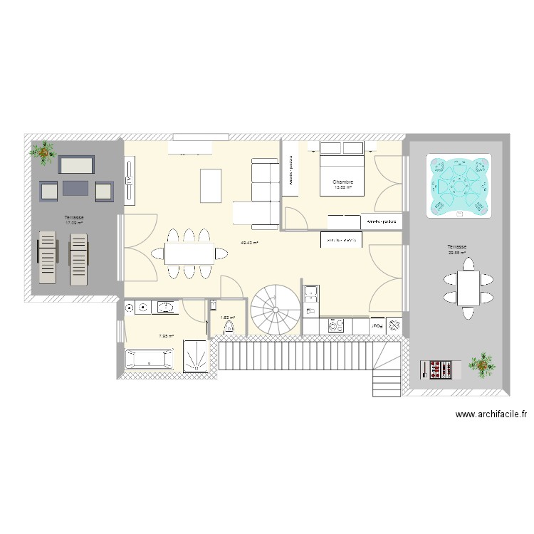 Studio étage. Plan de 0 pièce et 0 m2