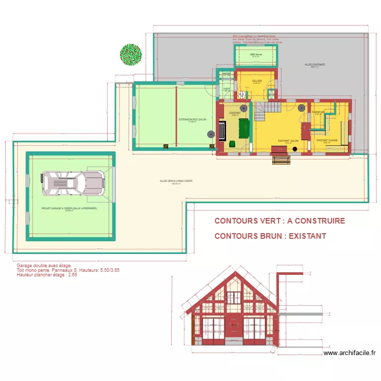 plan mini actuel revisite SANS MEUBLES TRAVAUX A EFFECTUER AVEC COTES. Plan de 