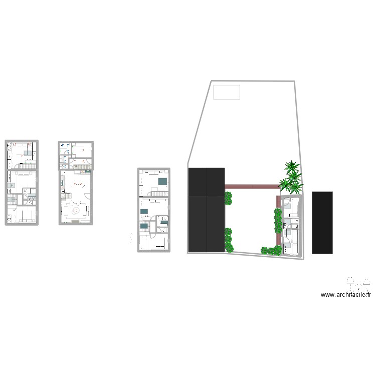 BATZ plan d'éclairage v1. Plan de 35 pièces et 890 m2