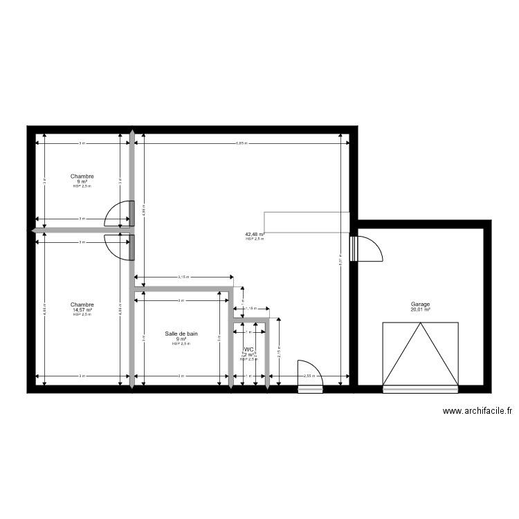 Projet maison v1. Plan de 0 pièce et 0 m2