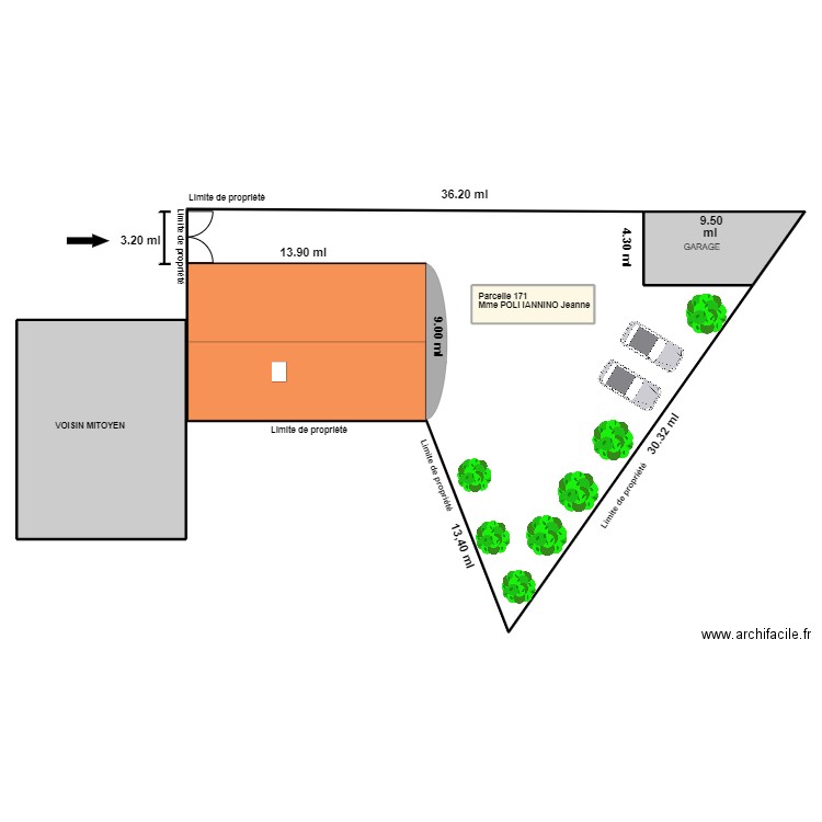 PLAN DE MASSE POLI EXISTANT 2. Plan de 4 pièces et 493 m2