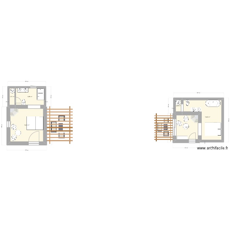 Cabanes. Plan de 6 pièces et 47 m2