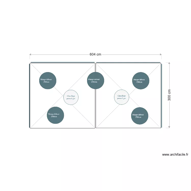 Implantation manges debout et chauffages sous 2 tentes 3x3m. Plan de Implantation manges debout et chauffages sous 2 tentes 3x3m. Plan de