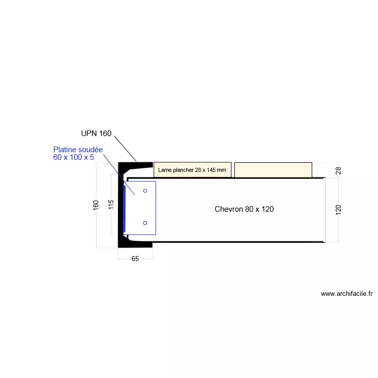 Assemblage Chevron / UPN. Plan de 