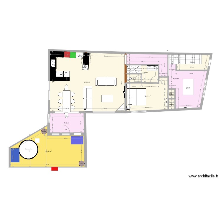 les angles étage salon mofifications 4 terrasse . Plan de 0 pièce et 0 m2