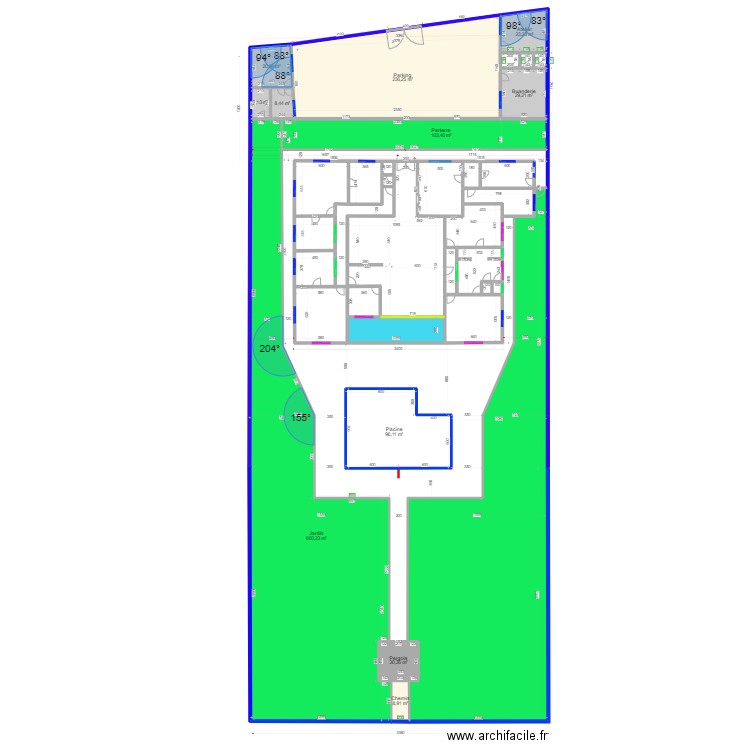 A LG 78. Plan de 74 pièces et 4898 m2