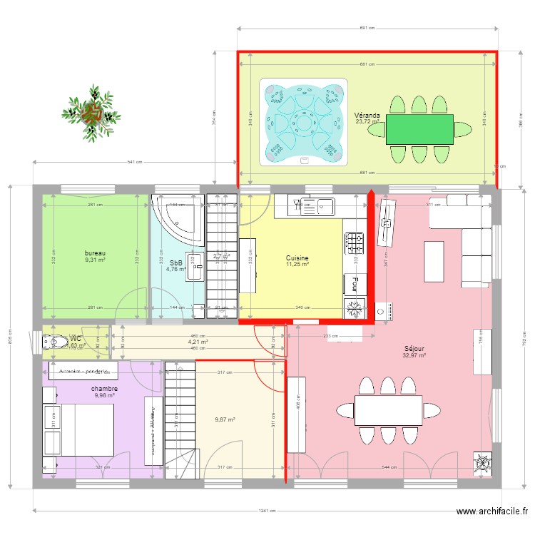 maison porrus. Plan de 10 pièces et 110 m2