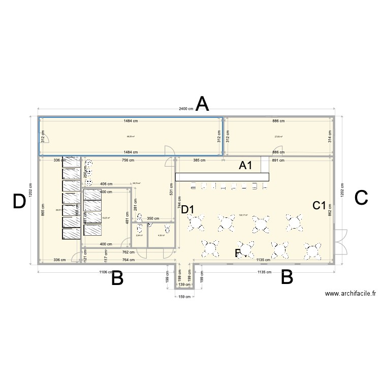 Stm module deux. Plan de 8 pièces et 280 m2