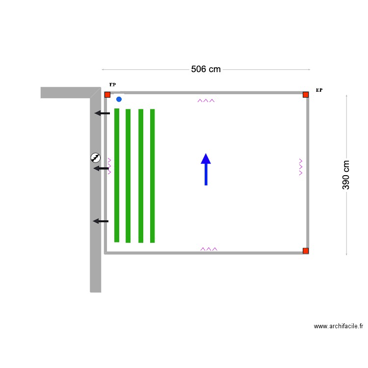 Almeida. Plan de 1 pièce et 19 m2