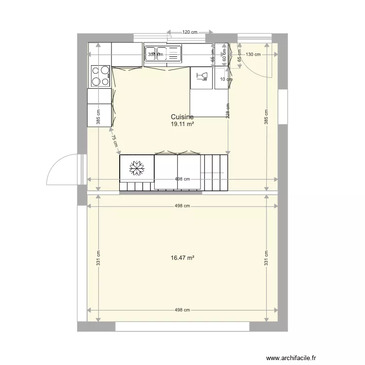 Hirondelles Cuisine agrandie 3. Plan de 