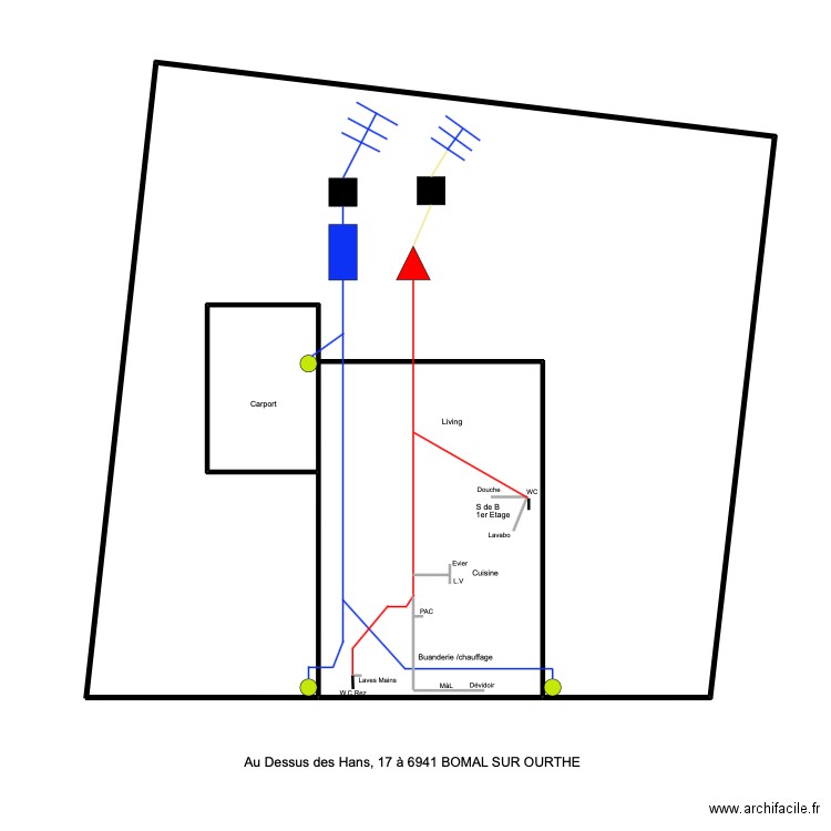 bomal/ourthe. Plan de 0 pièce et 0 m2