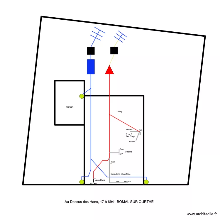 bomal/ourthe. Plan de 