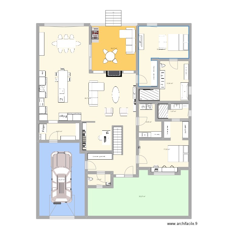 Iris duo. Plan de 11 pièces et 239 m2