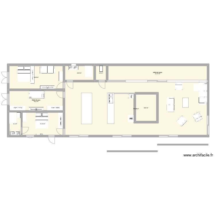 Golas - Plan 9 pièces 209 m2 dessiné par leilailama