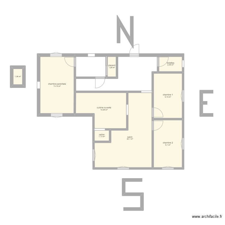 maison familliale. Plan de 9 pièces et 70 m2