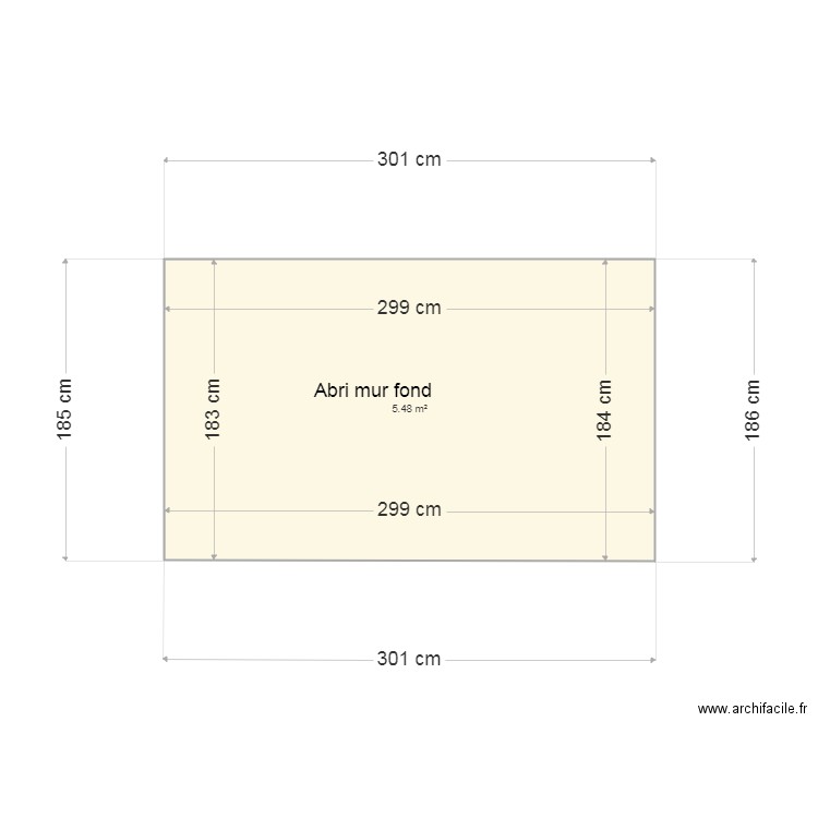 Abri Mur fond 0. Plan de 0 pièce et 0 m2