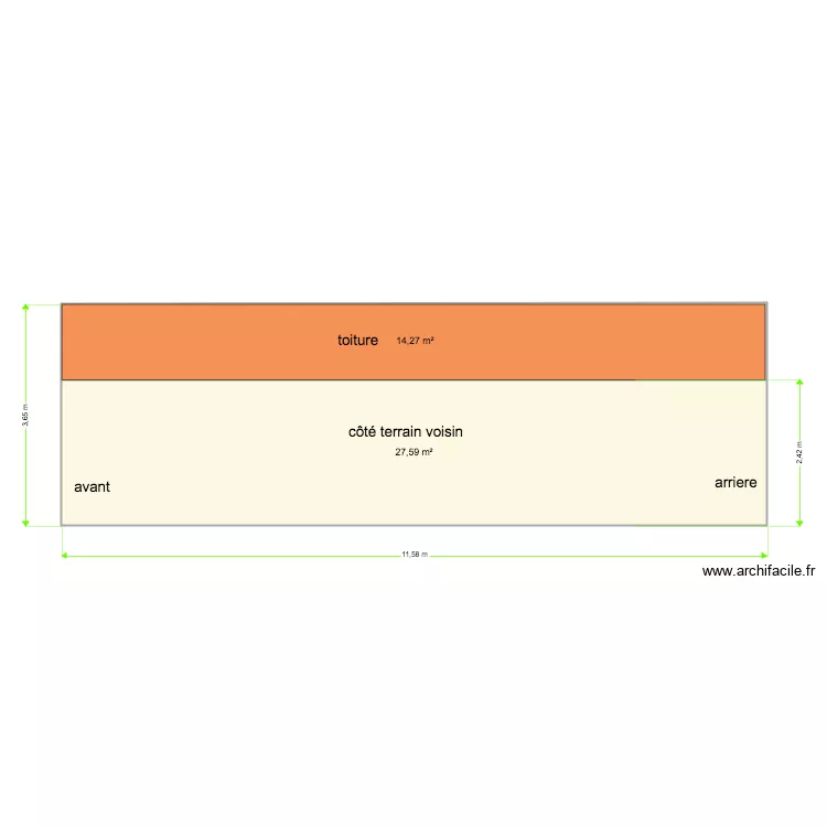 vue de c&ocirc;t&eacute; garage. Plan de 