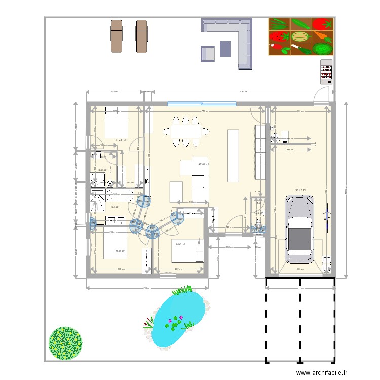 Plain pied4. Plan de 0 pièce et 0 m2