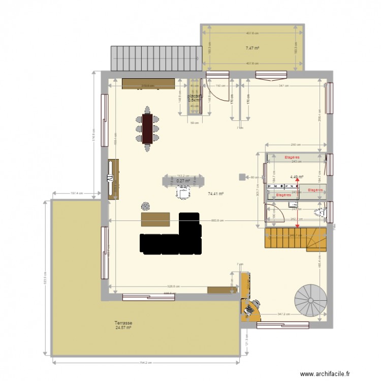 plan réel meubles. Plan de 0 pièce et 0 m2