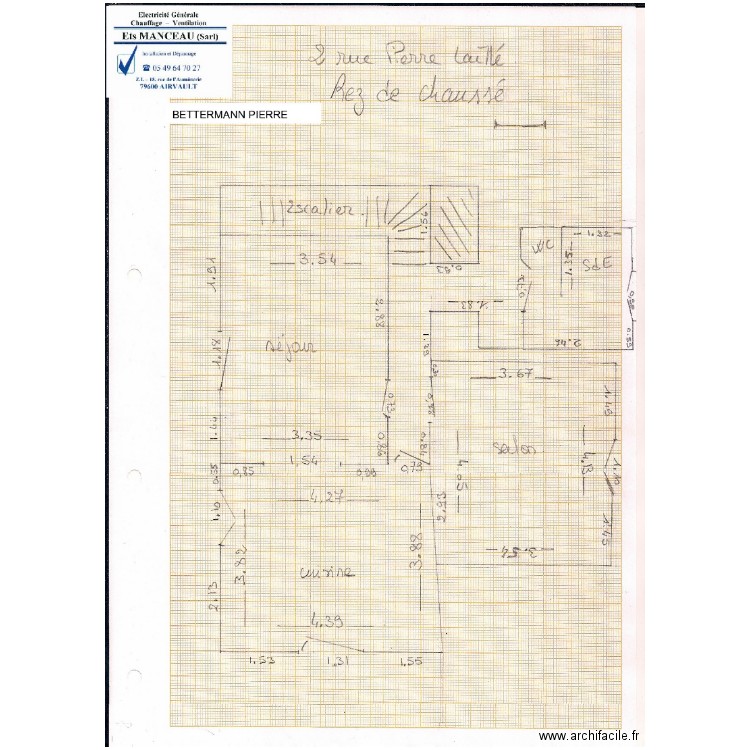 2 PIERRE LAILLE RDC. Plan de 0 pièce et 0 m2