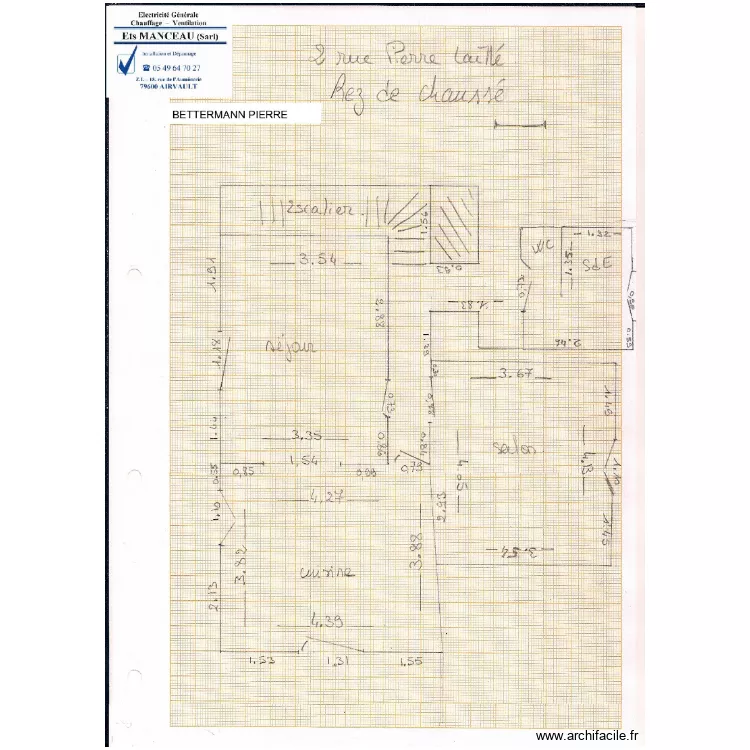 2 PIERRE LAILLE RDC. Plan de 2 PIERRE LAILLE RDC. Plan de