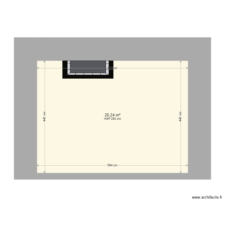 essai bh. Plan de 1 pièce et 26 m2