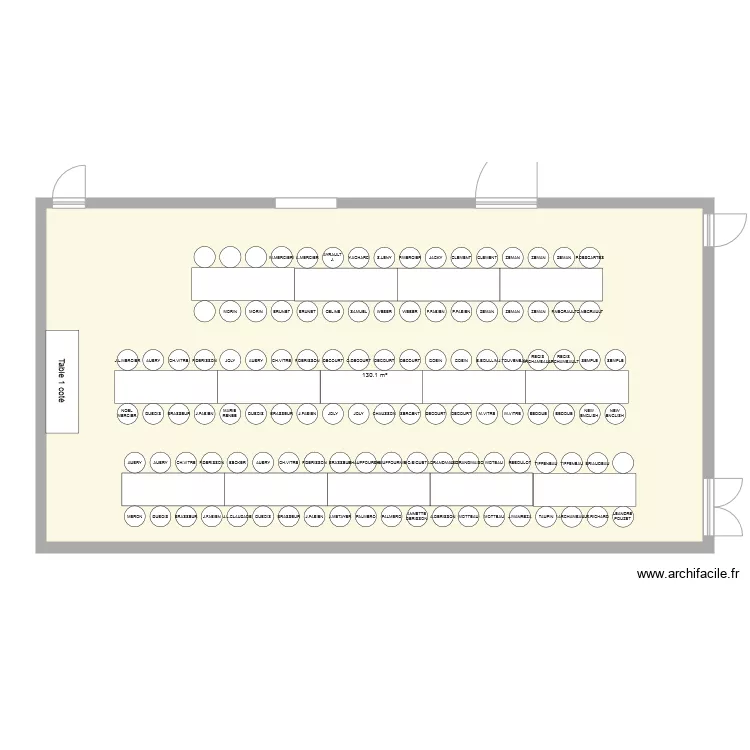 SALLE AMICALE BANQUET. Plan de 