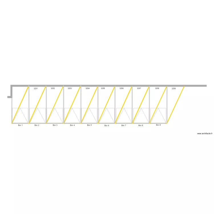 Parking 9 boxes. Plan de 