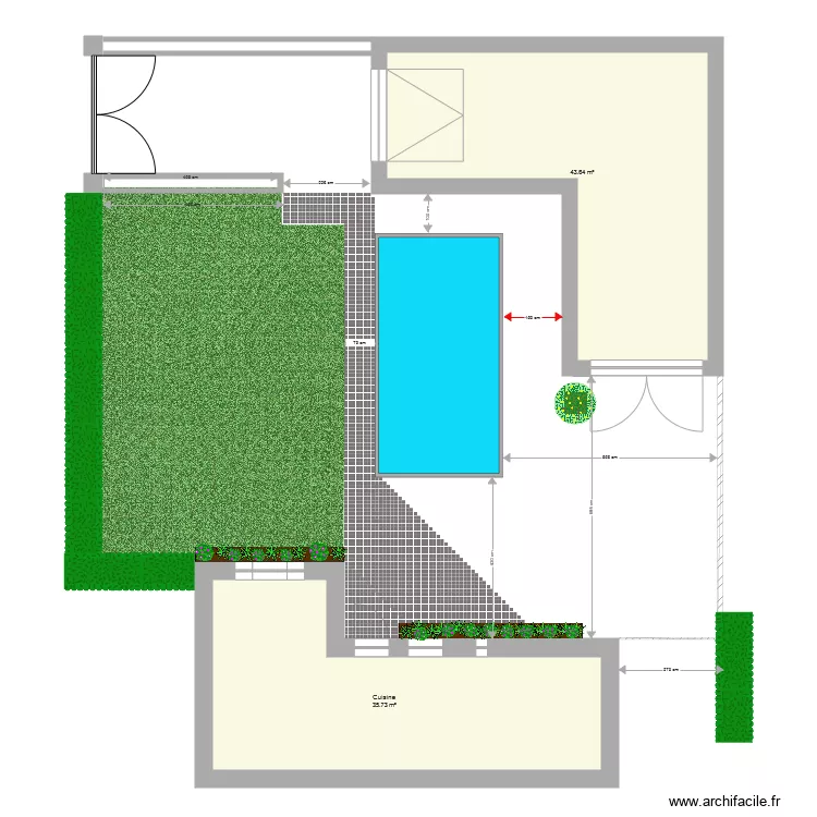 JARDIN PISCINE  SANS PIERRE 2018. Plan de 