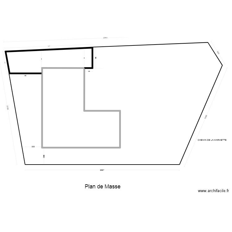 Plan masse 2. Plan de 2 pièces et 209 m2