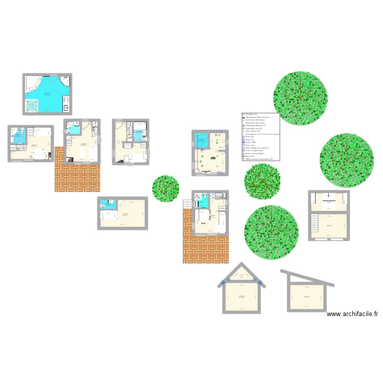 studio 20m2. Plan de 20 pièces et 153 m2