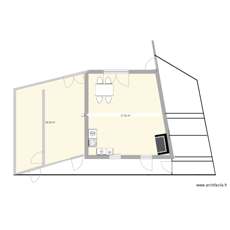 RDC ACTUEL. Plan de 0 pièce et 0 m2