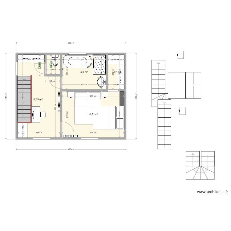 étage 2ème version. Plan de 0 pièce et 0 m2