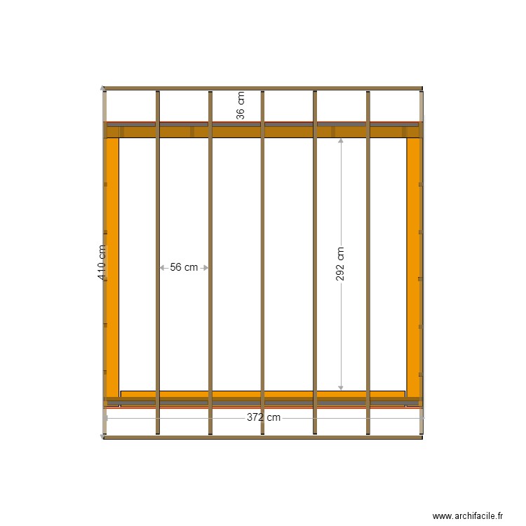 Toit charpente (vue haut détaillée). Plan de 0 pièce et 0 m2
