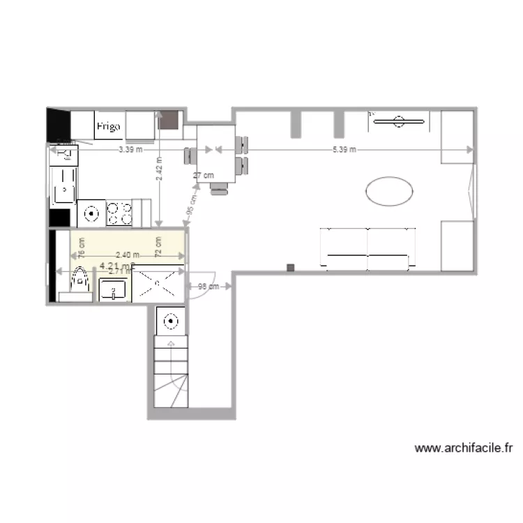 PLAN projet 1 Appartement FOURMENT  SDB 1 bis. Plan de 