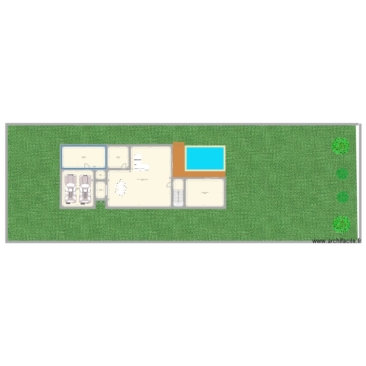 Maison familiale. Plan de 14 pièces et 372 m2
