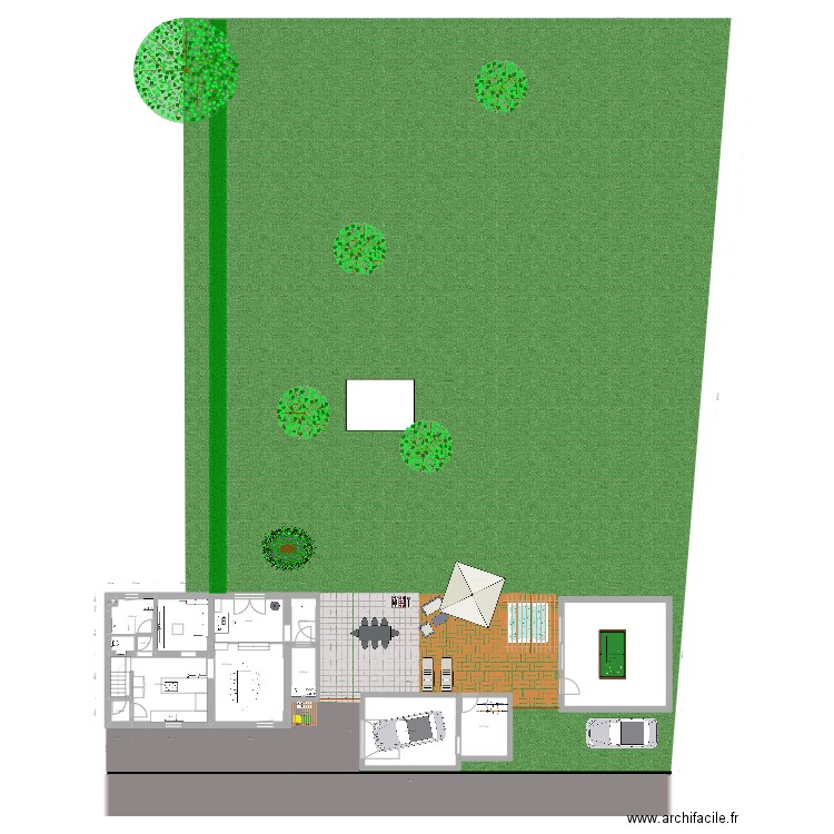 Maison annex salon. Plan de 18 pièces et 198 m2