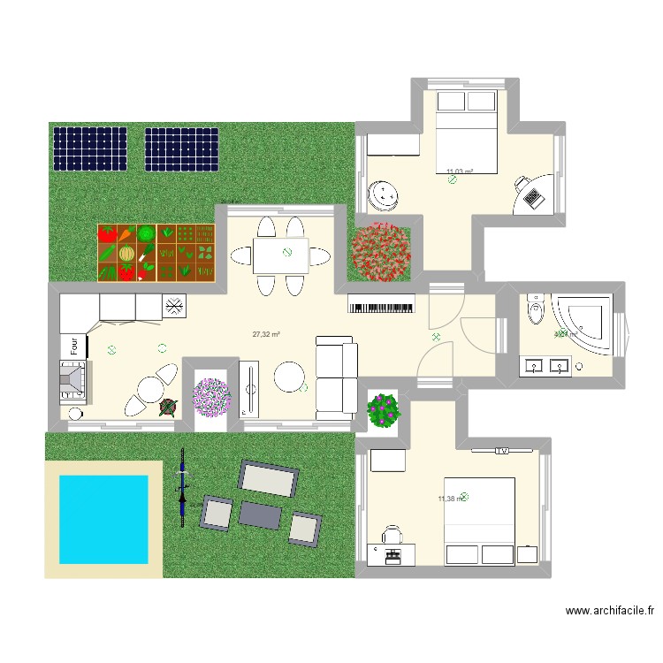 Maison hobbit intérieur. Plan de 0 pièce et 0 m2