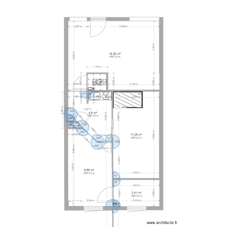 Courtry5. Plan de 7 pièces et 46 m2