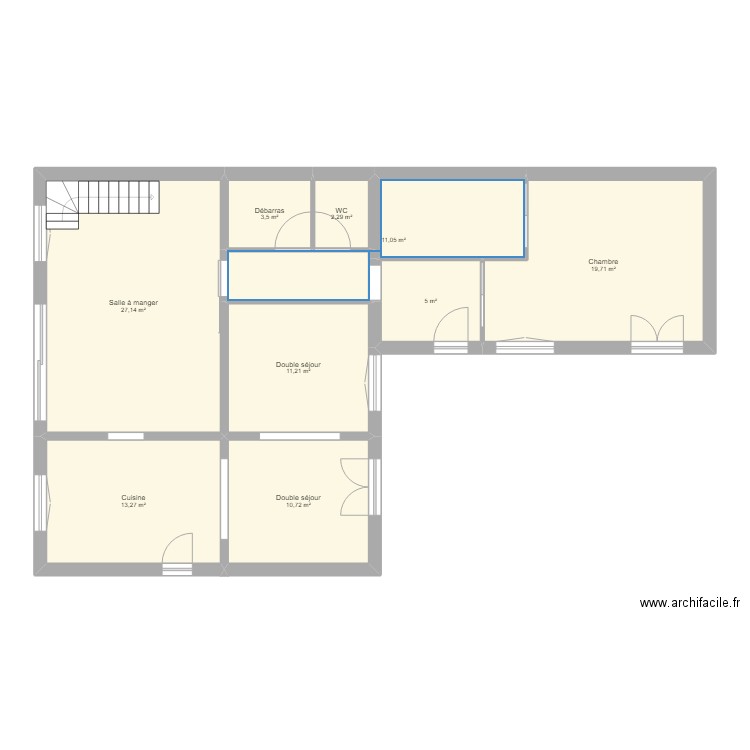 Maison Malguenac. Plan de 9 pièces et 104 m2