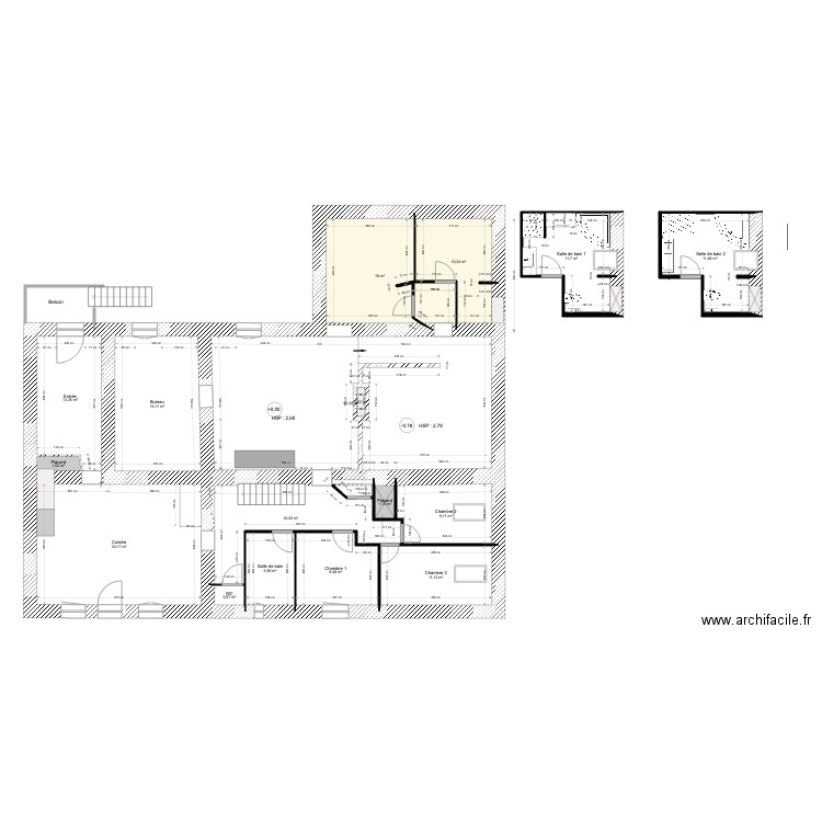 APPARIGLIATO EXISTANT V3 SDB. Plan de 0 pièce et 0 m2